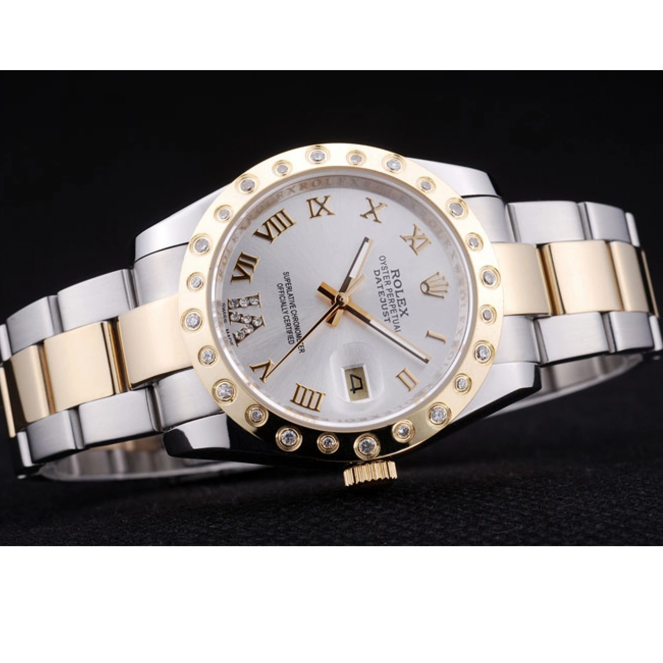 AAA Replica Watches Diamond Rolex 7464 Datejust Bezel Dial White 0725
